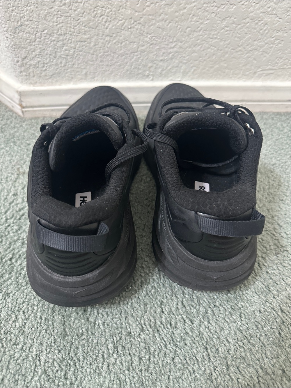 Hoka Bondi SR Slip Resistant Work Shoes Triple Black Leather Womens 9.5 - Picture 6 of 7